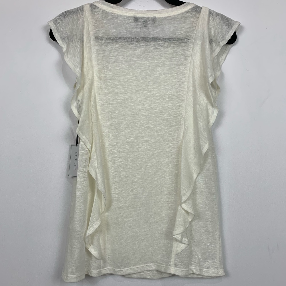 NWT 1.State Ruffle Linen Top in New Ivory - Picture 3 of 3